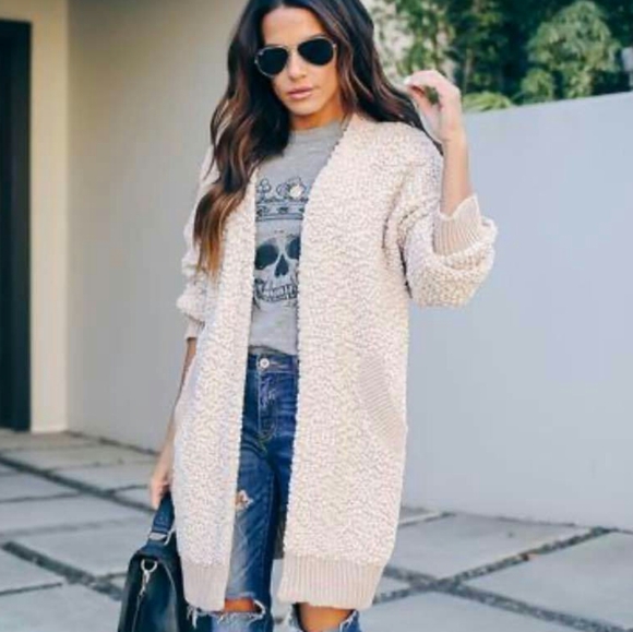 Nuggets Vintage Cream Knitted Pea Coat - Picture 8 of 8